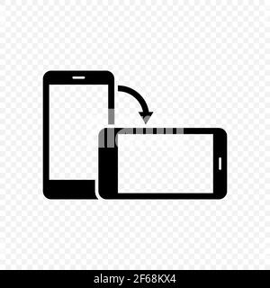 Faites pivoter l'icône du smartphone. Symbole de rotation de l'écran mobile. Vecteur de rotation horizontale ou verticale EPS 10 Illustration de Vecteur