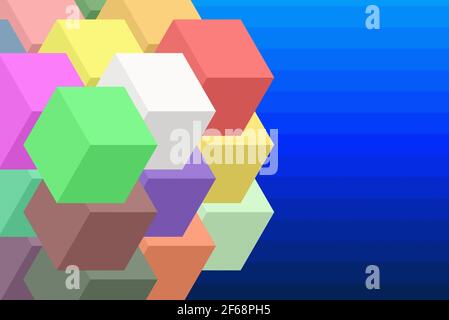 cubes abstraits avec espace de copie. illustration 3d Banque D'Images