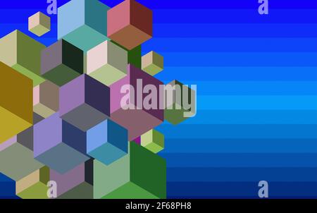cubes abstraits avec espace de copie. illustration 3d Banque D'Images