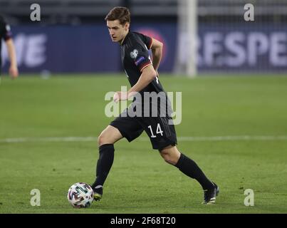 Duisburg, Allemagne. 25 mars 2021. Firo: 25.03.2021 Fuvuball, Soccer: LV§nderspiel équipe nationale WM qualification Allemagne, GER-Islande single action, Florian Neuhaus | usage dans le monde crédit: dpa/Alay Live News Banque D'Images