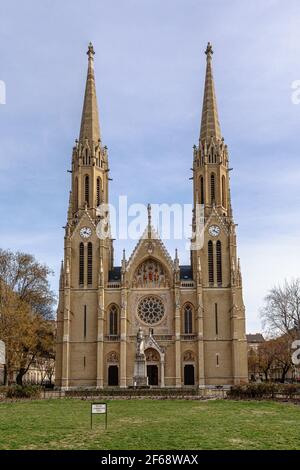 L'église Szent Erzsébet / Saint Elizabeth sur Rozsak tere Dans le district VII de Budapest Banque D'Images