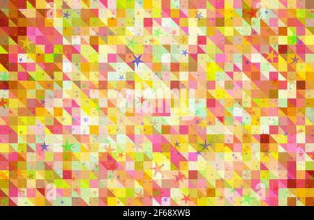 arrière-plan abstrait coloré de vacances avec étoiles peintes et pixels lumineux Banque D'Images