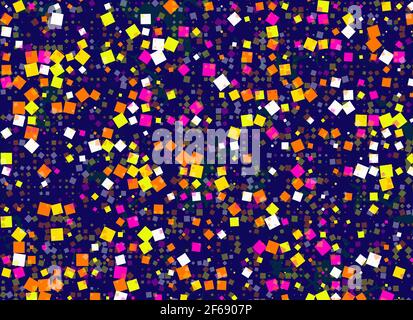 beaucoup de formes confetti multicolores dans un arrangement chaotique Banque D'Images