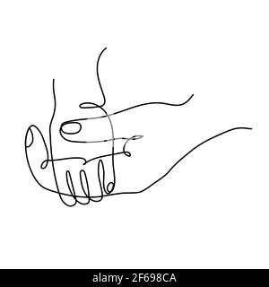Icône d'un adulte main de parents tenant une petite main d'enfant. Illustration vectorielle simple Illustration de Vecteur