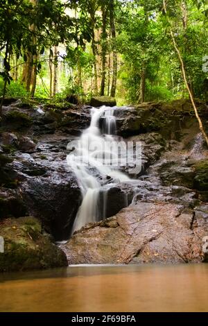 Cascade de Kathu à Phuket, Thaïlande. Belle cascade dans la jungle. Banque D'Images