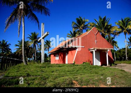 prado, bahia / brésil - 22 décembre 2009 : l'église de Nossa Senhora Aparecida est vue dans la zone rurale de la municipalité du Prado. Banque D'Images