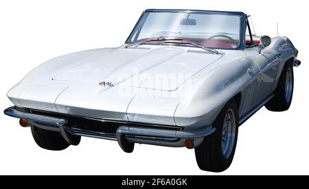 Corvette Stingray 1966 blanche de Chevrolet. Banque D'Images