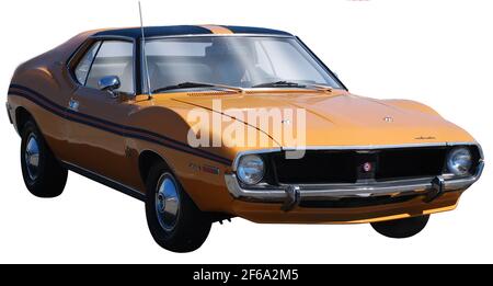 1971 AMC Javelin SST avec peinture orange. Banque D'Images