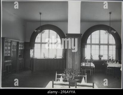 Image de l'intérieur de la salle à manger de la maison de la gare de Haparanda. Banque D'Images