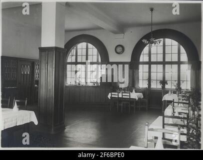 Image de l'intérieur de la salle à manger de la maison de la gare de Haparanda. Banque D'Images