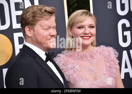 Photo du dossier datée du 05 janvier 2020 ou Kirsten Dunst assiste au 77e Golden Globes Awards annuel au Beverly Hilton Hotel à Beverly Hills, CA, États-Unis. Kirsten Dunst est enceinte de son deuxième enfant. Elle a fait l'annonce dans le numéro Directors du magazine W, aujourd'hui. Photo de Lionel Hahn/ABACAPRESS.COM Banque D'Images