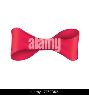 Icône en forme de noeud papillon rouge isolée sur fond blanc Illustration de Vecteur