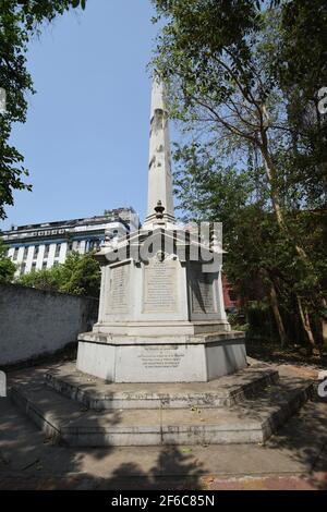 Monument du trou noir de Calcutta. St. John's Churchyard, Kolkata. Inde. Banque D'Images