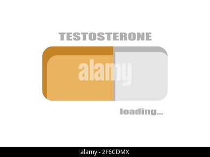 Échelle de mesure du niveau de testostérone. Illustration du concept de soins de santé. Barre de progression ou de chargement. Illustration de Vecteur