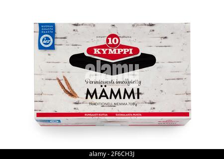 Kymppi Mämmi, dessert traditionnel finlandais de Pâques, mammi, fait de farine de seigle, de sel et de zeste d'orange de Séville. Suédois memma pudding. Banque D'Images