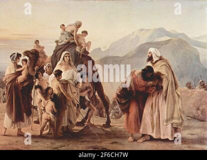 Francesco Hayez - rencontre Jacob Esau 1844 Banque D'Images