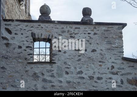 Mur en pierre du château de valere, sion, suisse. Banque D'Images