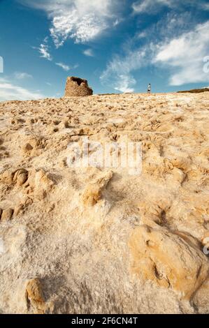 Tour Torre del Pozzo, Cuglieri, Oristano, Sardaigne, Italie, Europe Banque D'Images