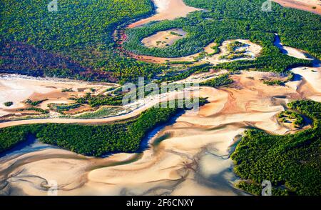 des appartements de sable de rivière Banque D'Images