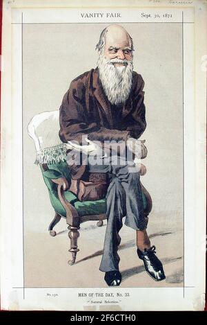 James Tissot - caricature Charles Darwin Vanity Fair Magazine 1871 Banque D'Images