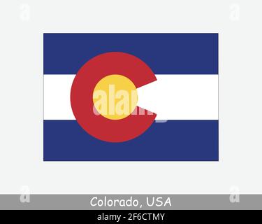 Indicateur de carte Colorado. Carte de CO, Etats-Unis avec le drapeau d'Etat isolé sur fond blanc. États-Unis, Amérique, Amérique, États-Unis d'Amérique, États-Unis Sta Illustration de Vecteur