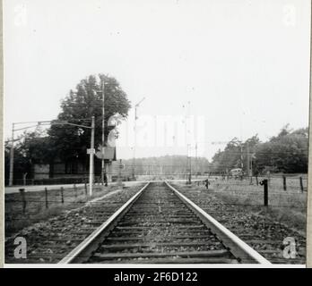 Transition ferroviaire à Vegeholm sur la ligne entre Ängelholm et Rögle. Banque D'Images