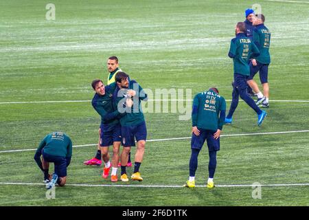 L'équipe de football de l'Italie pendant l'entraînement avant le match de qualification de la coupe du monde Lituanie - Italie, Qatar 2022 Banque D'Images