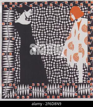 Koloman Moser - début du printemps Illustration Poème Rainer Rilke Mari 1901 11901 Banque D'Images