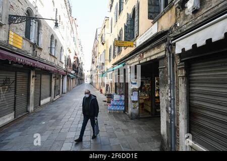 Italie, Venise, 9 avril 2020 : une Venise vide, pendant le confinement du coronavirus italien. Photo © Matteo Biatta/Sintesi/Alamy stock photo Banque D'Images