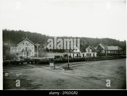 Station.frövi - chemin de fer de Ludvika suivre Lok 7. Banque D'Images