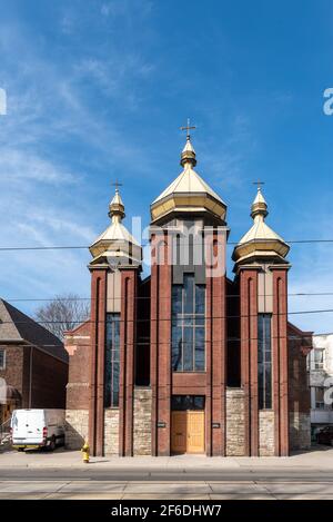 Église de l'Assomption de la Sainte Vierge Marie (catholique ukrainienne), rue Bathurst, Toronto, Canada Banque D'Images