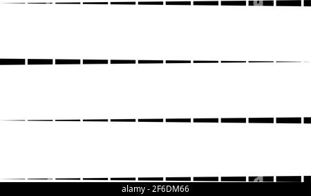 Elément géométrique de lignes droites parallèles aléatoires en pointillés. Lignes horizontales aléatoires, bandes avec espaces Illustration de Vecteur