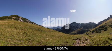 Vue panoramique montagne Hochmiesing en Bavière, Allemagne Banque D'Images