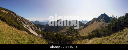 Vue panoramique montagne Hochmiesing en Bavière, Allemagne Banque D'Images