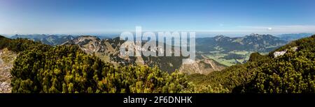 Vue panoramique montagne Hochmiesing en Bavière, Allemagne Banque D'Images