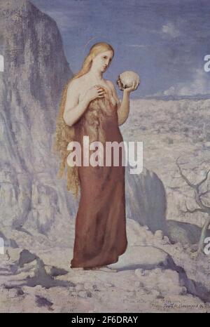 Pierre Puvis de Chavannes - Mary Magdalene désert 1869 Banque D'Images