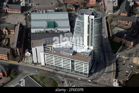 Vue aérienne de Bridgewater place, Water Lane, Leeds, West Yorkshire Banque D'Images