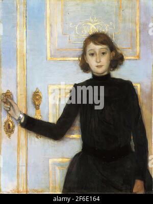 Theo Van Rysselberghe - Portrait Marguerite Van Mons 1886 Banque D'Images