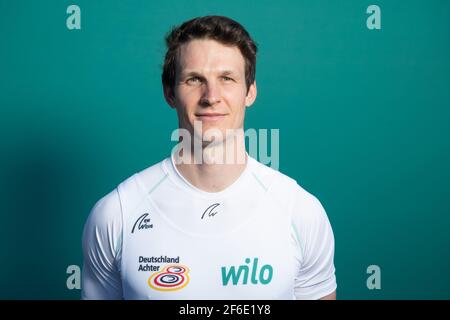 Dortmund, Allemagne. 31 mars 2021. Aviron: Journée des médias Allemagne huit: Rameur Malte Jakschik. Credit: Bernd Thissen/dpa/Alay Live News Banque D'Images