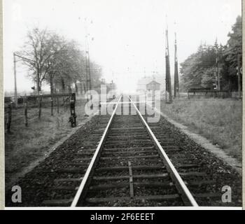 Transition ferroviaire à Vegeholm sur la ligne entre Ängelholm et Rögle. Banque D'Images