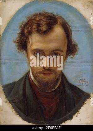 William Holman Hunt - Portrait Dante Gabriel Rossetti 1853 Banque D'Images