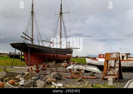 Akranes, Islande. 27 mai 2015. Le musée folklorique d'Akranes abrite quelques expositions, ainsi qu'un grand musée en plein air Banque D'Images