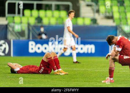 Szombathely, Hongrie. 31 mars 2021. Un joueur de Russie vu après le match de l'UEFA EURO U-21 entre le Danemark et la Russie au stade Haladas à Szombathely. (Crédit photo : Gonzales photo/Alamy Live News Banque D'Images