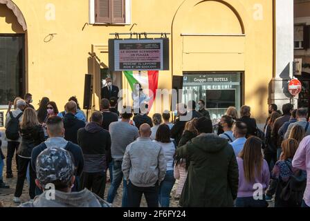 Rome, Italie. 31 mars 2021. Protestation des travailleurs et des entrepreneurs du secteur public du jeu à la place Montecitorio crédit: Agence de photo indépendante/Alamy Live News Banque D'Images