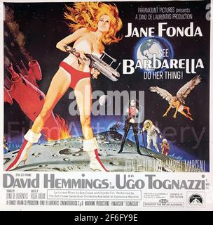 BARBARELLA 1968 Paramount film de photos avec Jane Fonda. Affiche de Robert McGinnis Banque D'Images