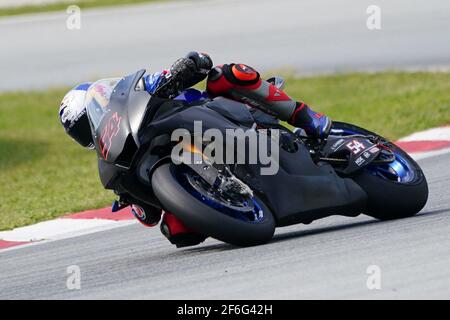 Barcelone, Espagne. 31 mars 2021. World Superbike tests au circuit Barcelona-Catalunya; Toprak Razgatlioglu sur Yamaha YZF R1 pour Pata Yamaha WORLDSBK Team crédit: Action plus Sports/Alay Live News Banque D'Images