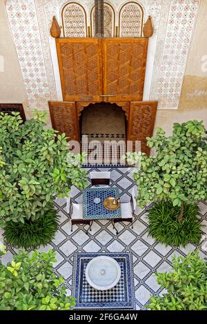 Architecture intérieure au musée du parfum de Marrakech Banque D'Images