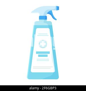 Distributeur de désinfectant pour les mains bleu isolé sur blanc Illustration de Vecteur
