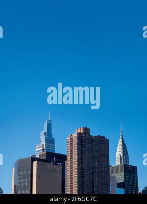 Vue panoramique sur Manhattan New York, vue à la lumière du jour bâtiments Banque D'Images