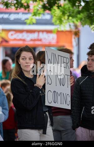 WATERFORD / IRLANDE / SEPT 20-2019 manifestations contre le changement climatique. Mobilisation pour l'environnement Banque D'Images